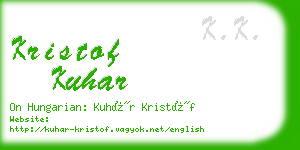 kristof kuhar business card